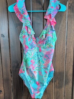 Lilly Pulitzer Floral Ruffle One-Piece Swimsuit